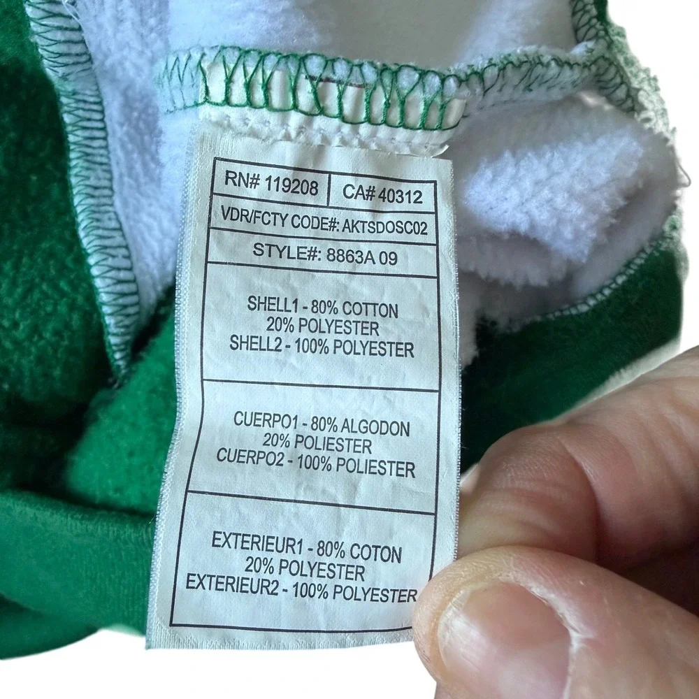 Adidas Boston Celtics‎ NBA Hoodie Green White Striped Pullover Sweatshirt Mens M